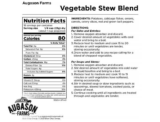 Augason Farms: Vegetable Stew Blend Pouch